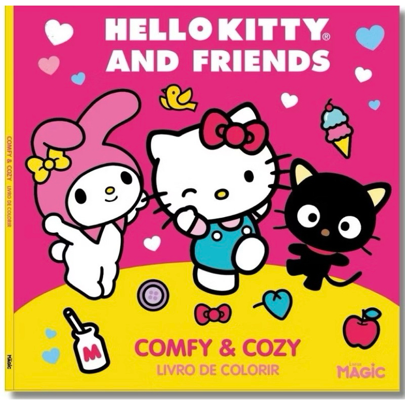 Hello Kitty And Friends- Hello Kitty E Amigos -Book - Livro Para Colorir