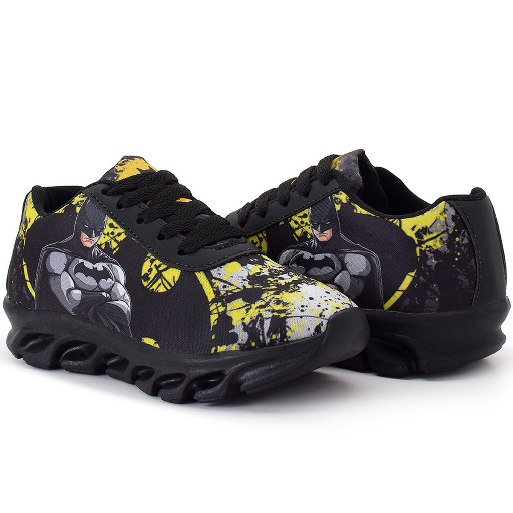 Kit 2 Tênis Infantil Menino Batman e Sonic Super Confortável e Leve