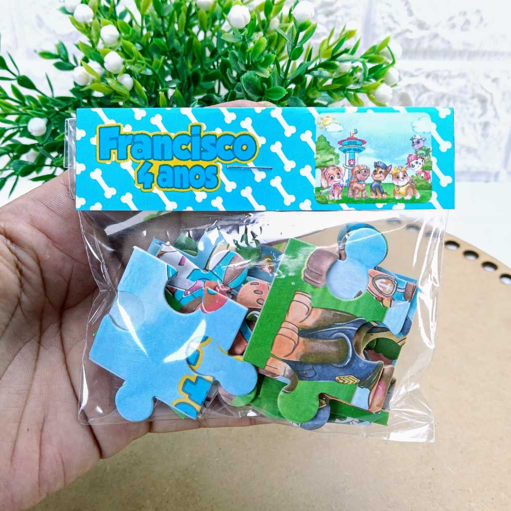Quebra-cabeça Patrulha Canina Personalizado Lembrancinha aniversario ou festa infantil