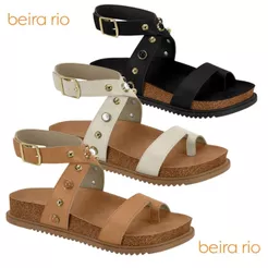 Sandalia Papete Feminina Beira Rio Confortavel Detalhe Pedras Lançamento Verão