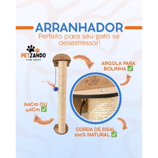 Arranhador Parede para Gatos Brinquedo Pet Poste Sisal em Oferta na Shopee