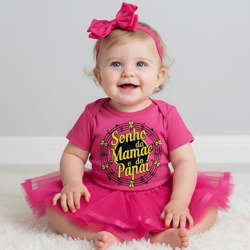 Body Temático 100% Algodão SONHO DA MAMÃE E DO PAPAI em Oferta na Shopee