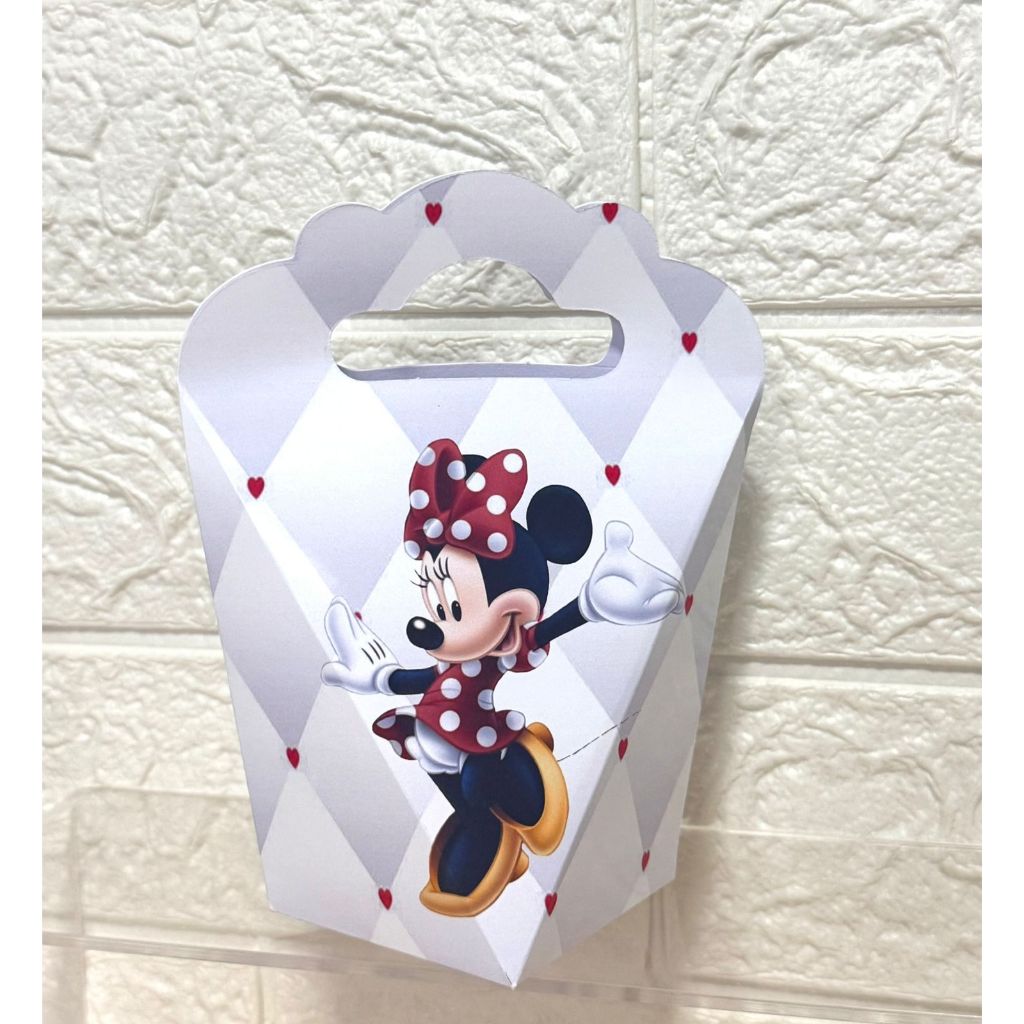 10 Caixinhas Personalizadas Minnie Vermelha e Branca – Lembrancinha Festa Infantil Aniversário – Triangulove Papel Fotog