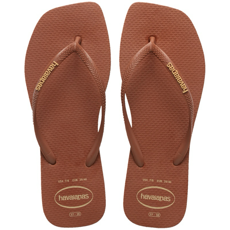 Chinelo Havaianas Slim Square logo Pop Ferrugem Original em Oferta na Shopee