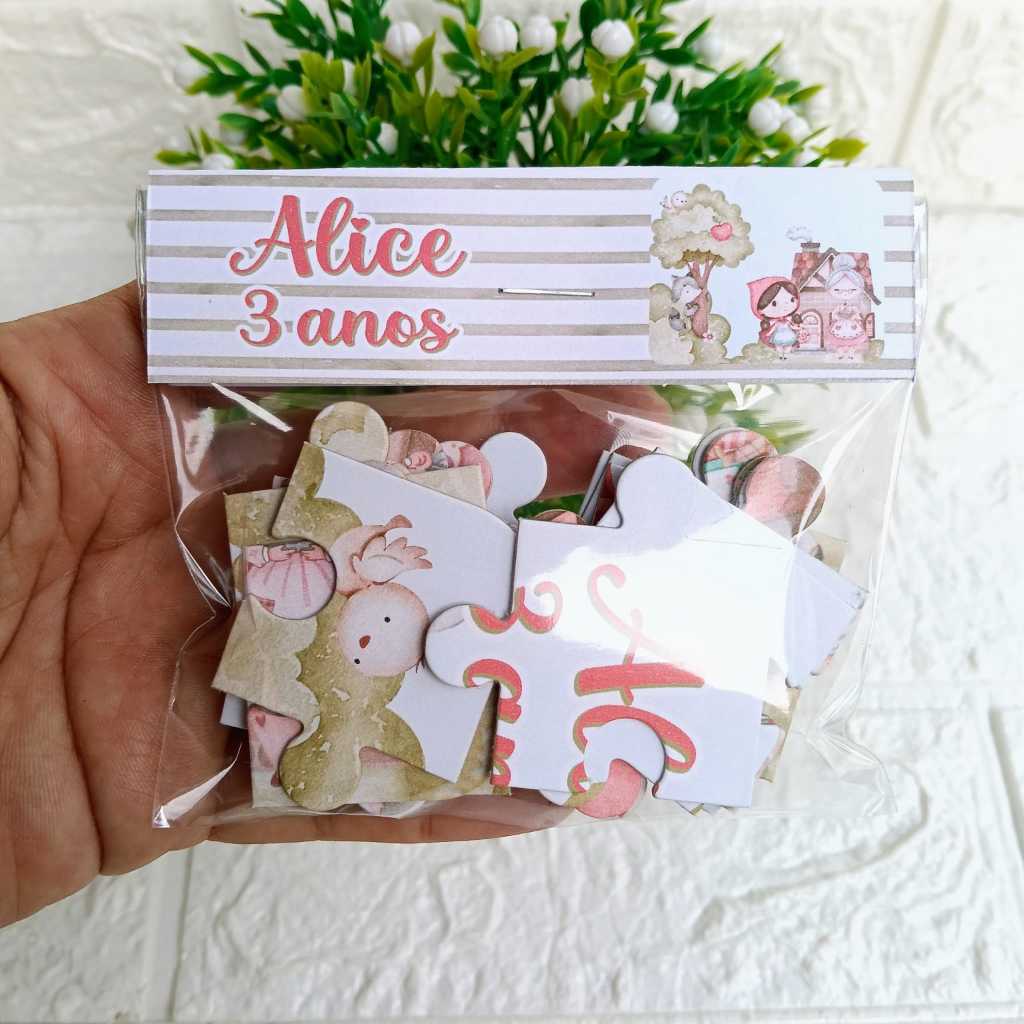 Quebra-cabeça Chapeuzinho Vermelho Personalizado Lembrancinha aniversario ou festa infantil