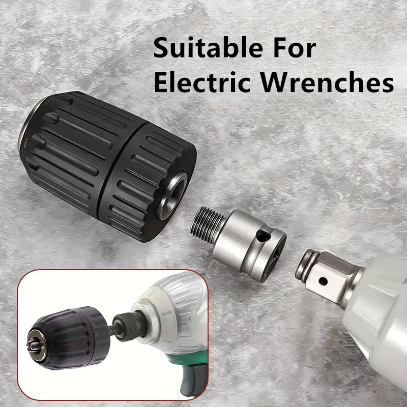 Kit Mandril Chave 1/2 Rosca 1,5-13mm + Adaptador De Impacto