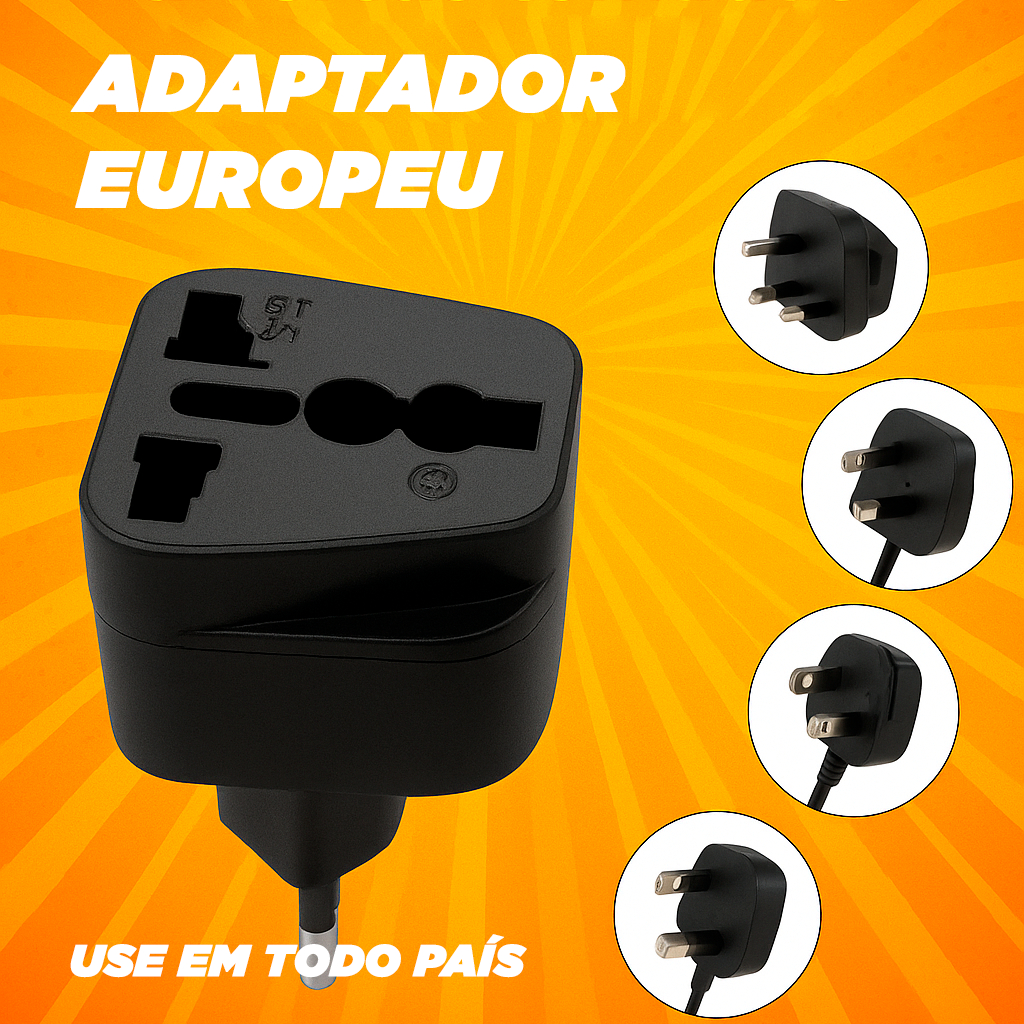 Pino Adaptador Europeu Preto FFS Tomada Universal Viagem Adaptador Tomada Brasil para Europa Plugue Internacional 2Pino