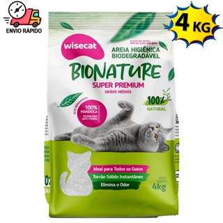 Areia Higiênica Para Gato de Mandioca 2kg e 4kg Wisecat Biodegradável Areia de Gato Sustentável em Oferta na Shopee