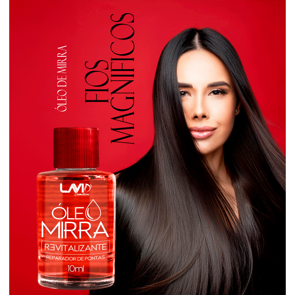 óleo de mirra revitalizante e Finalizador anti-frizz 10ml lavid em Oferta na Shopee