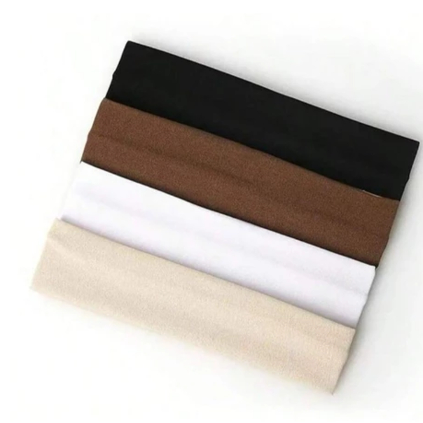 KIT FAIXAS DE CABELO TIARA GINÁSTICA ACADEMIA ESPORTE BRANCO PRETO