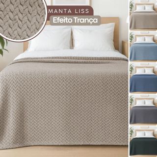 Cobertor de Microfibra Manta Casal Queen King Antialérgico Trançado Quentinho Habitat Liss em Oferta na Shopee