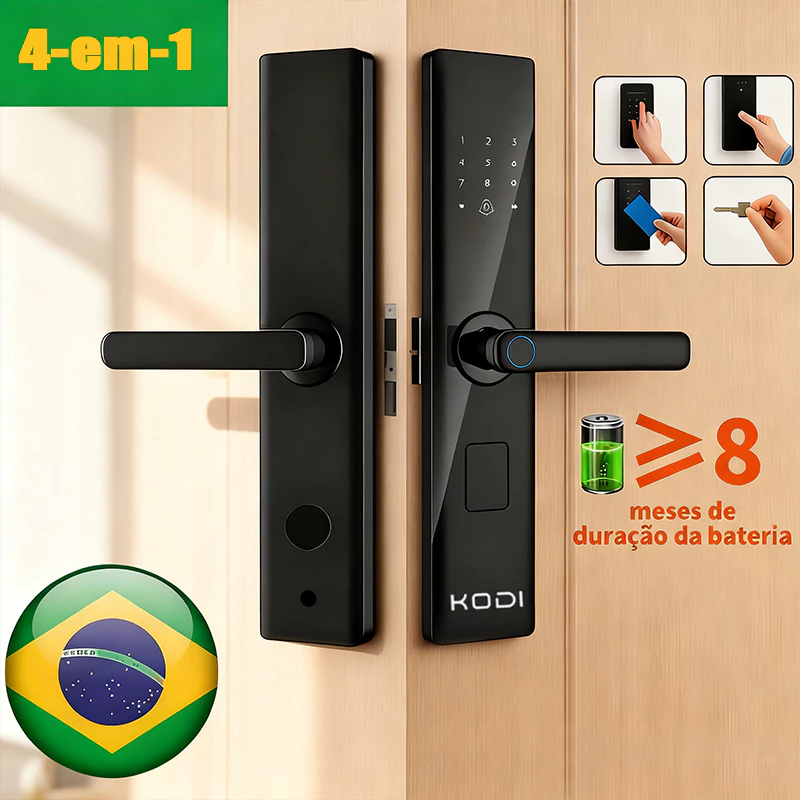Fechadura eletrônica biométrica com touch screen impressão digital / senha touch / chave / cartã M15