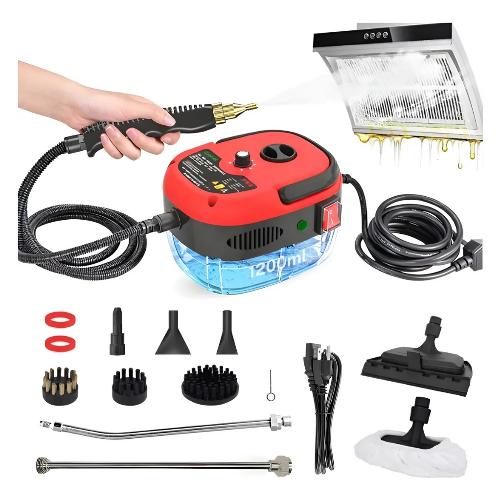 Limpador A Vapor Portátil De 2500 W Máquina De Limpeza Pressurizada De Alta Temperatura Com Cabeças De Escova E Luvas em Oferta na Shopee
