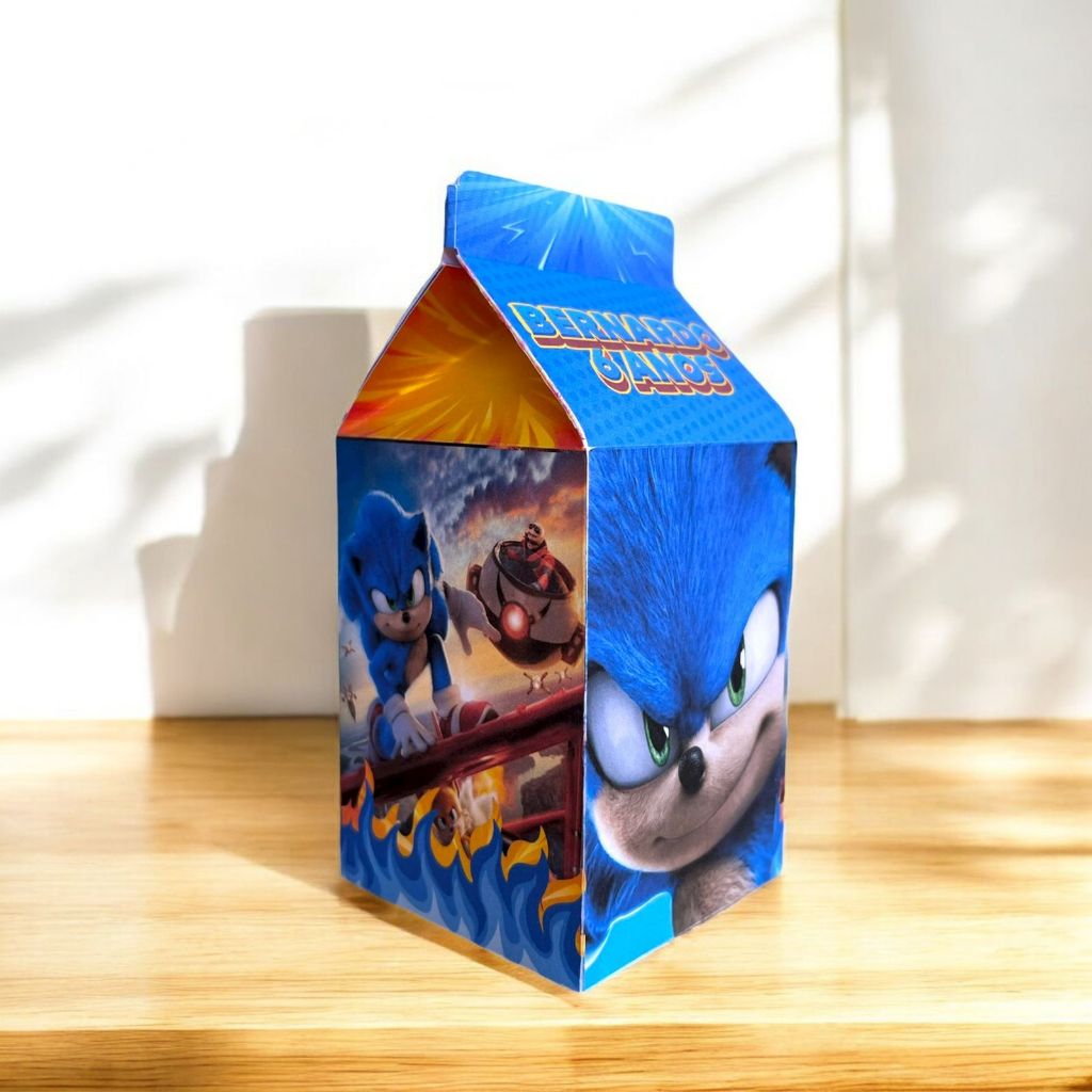 CAIXINHA MILK SONIC PEGUE E MONTE  Personalizado Caixinhas | Lembrancinha | Mimos | Aniversário menino