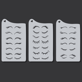 Kit 21 Stencil Olhos e Cilíos Fofo Molde Vazado Pintura Olhinhos para Tecido Pano Prato Confeitaria em Oferta na Shopee