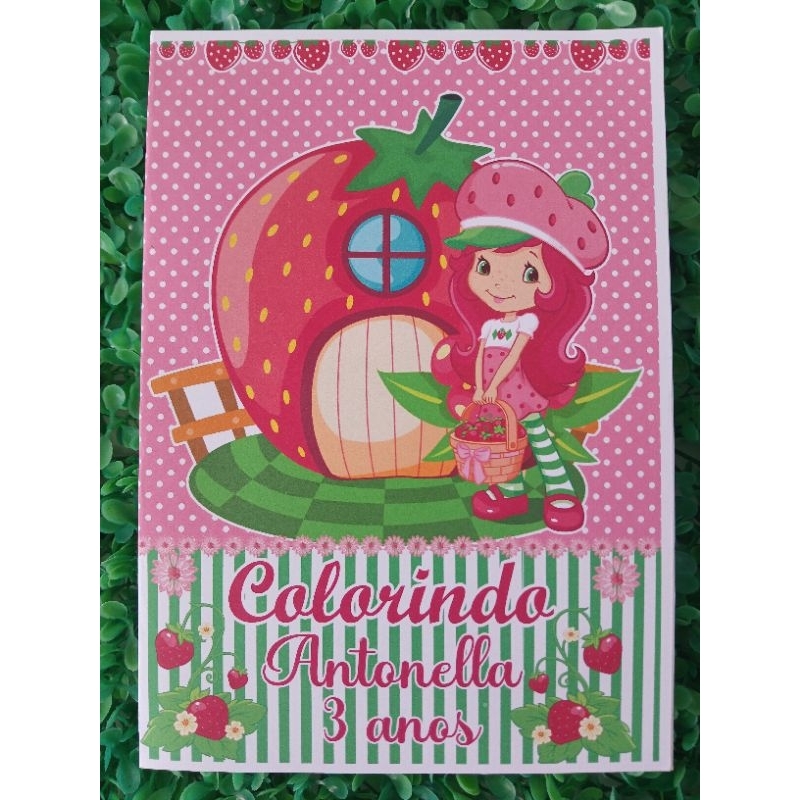 LIVRINHO DE COLORIR MORANGUINHO 15X21CM ideal para festa de aniversário lembrancinha personalizada tema moranguinho