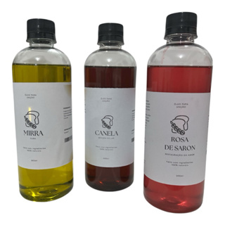 Promoção Kit 3 Óleos Mirra e Canela e Rosa de saron 500ml | Óleo de Unção Natural e Puro em Oferta na Shopee