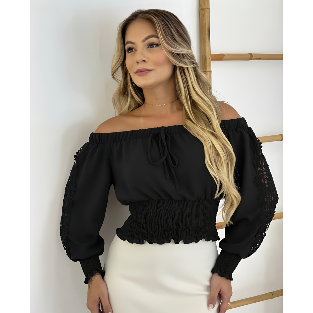 Cropped Renda Manga Longa: Onde Comprar | BuscaProdutos