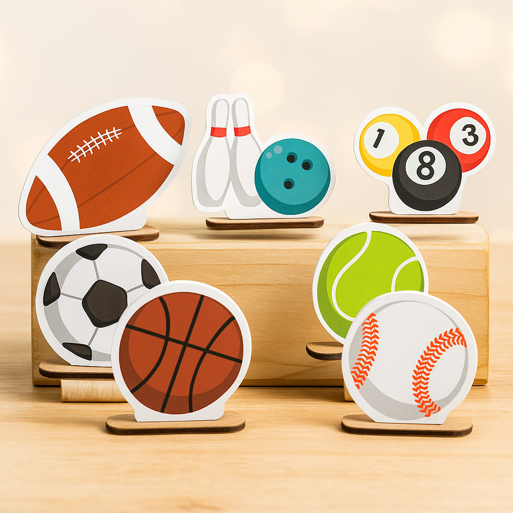 Kit 7 Displays de Bolas em MDF para Decoração de Festas e Painéis Temáticos
