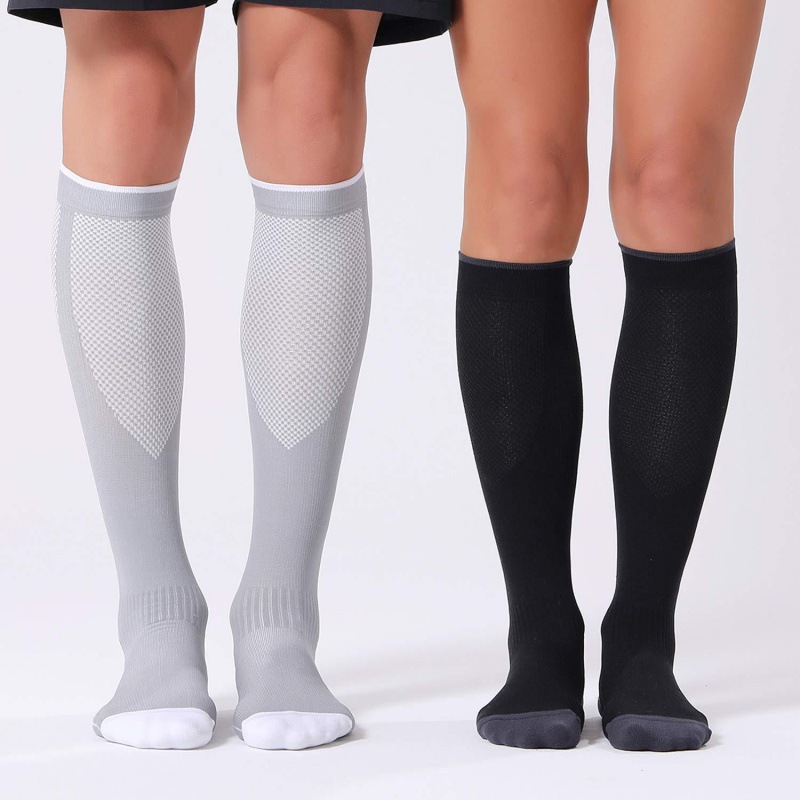Jcolour Kit 2 Meias De Compressão Mulheres Homens Joelho Alto 30mmHg Edema Diabetes Varizes Esporte