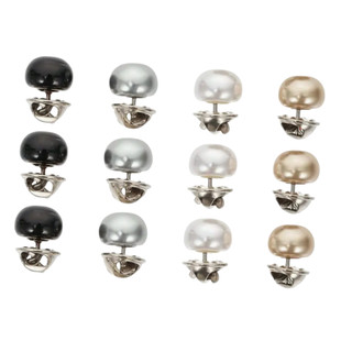 12 Peças Mini Pin Botton Pérola Roupa Sortido Cor Neutra