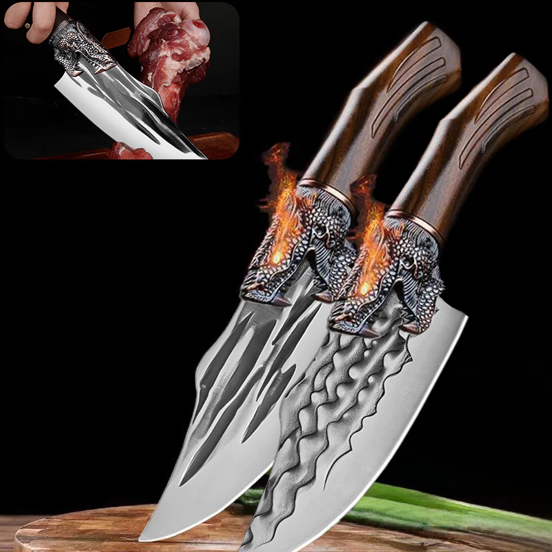 Faca Cutelo Forjado Artesanal Rustico Com Bainha Churrasco Desossar Carne Camping Chefe de Cozinha em Oferta na Shopee