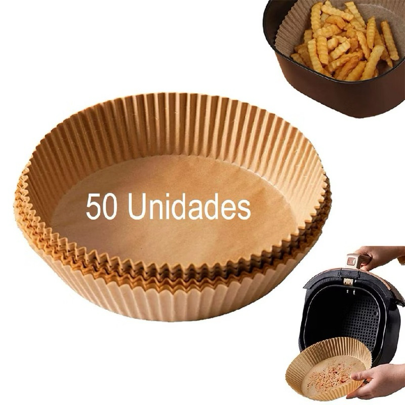 Forro De Papel Airfryer Antiaderente 50 Und. Descartáveis!