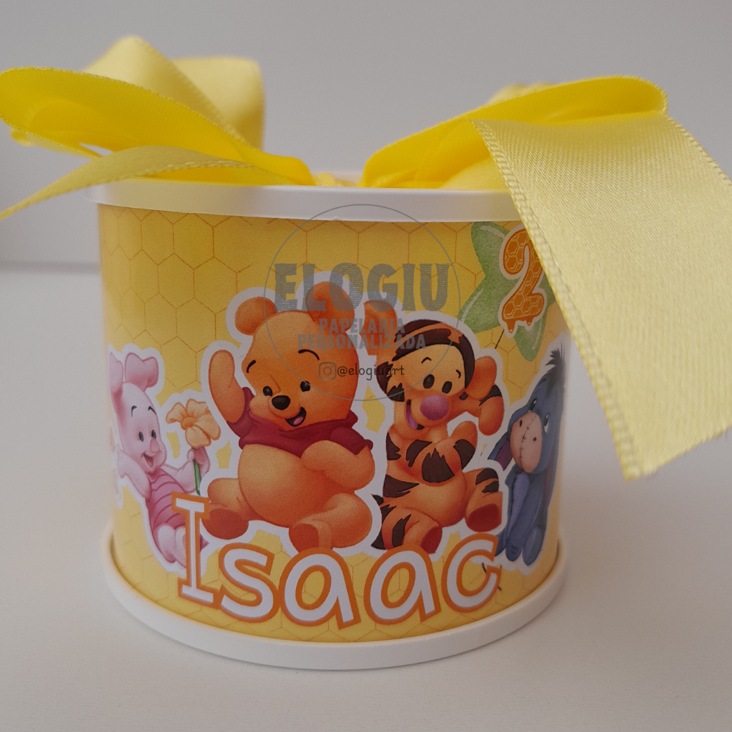 Lembrancinha festa infantil, Ursinho Pooh baby,lembrancinha personalizada-Tubolata personalizada 5X6
