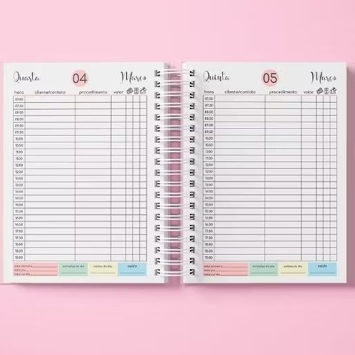 Agenda para agendamento 2026 datada - Lash Designer - Nail designer - Manicure - Cabeleireira