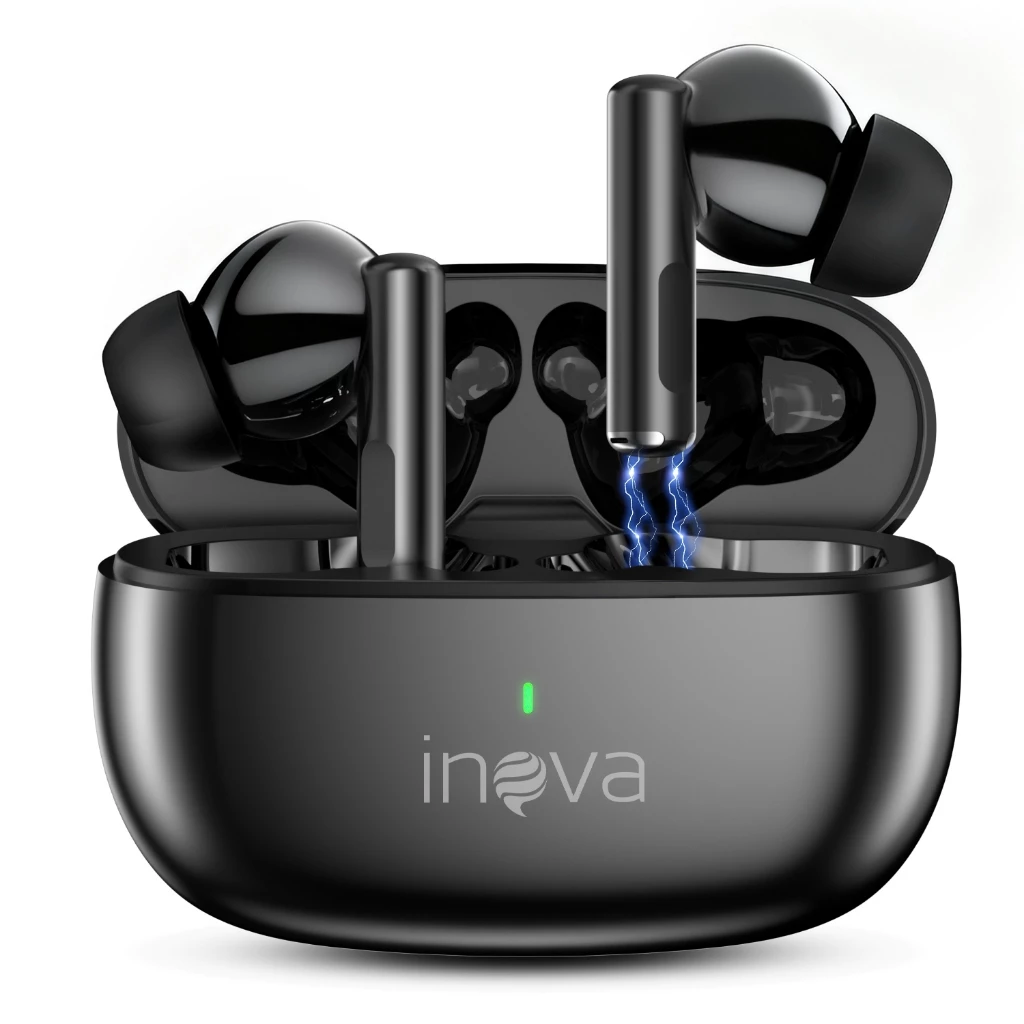 INOVA fone sem fio bluetooth original fone iphone e Android sem fio headset gamer earpods microfone — imagem 1