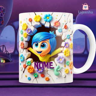 Caneca Divertidamente 3D Personalizada  - Caneca Alegria - Alegria - Divertidamente - Filme Divertidamen - Personalizado