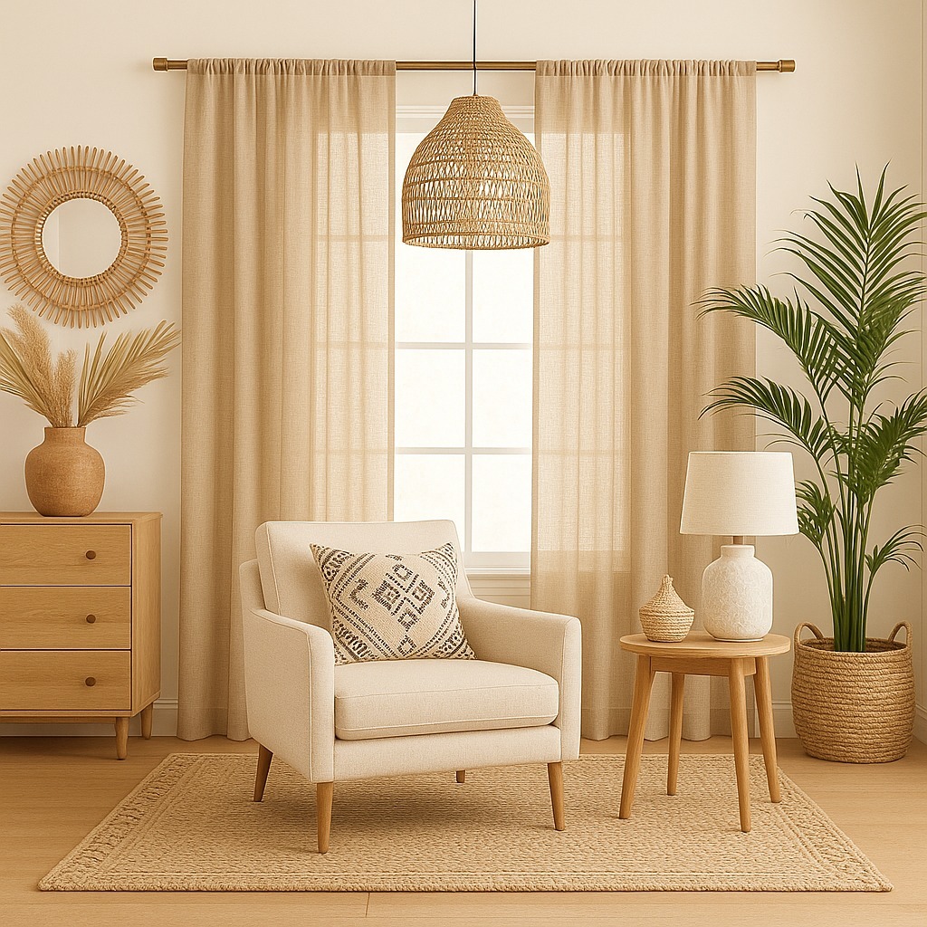 Cortina Linho Passa Varão Boho Luxo Decoração Aconchegante Varios Tamanhos e Cores em Oferta na Shopee