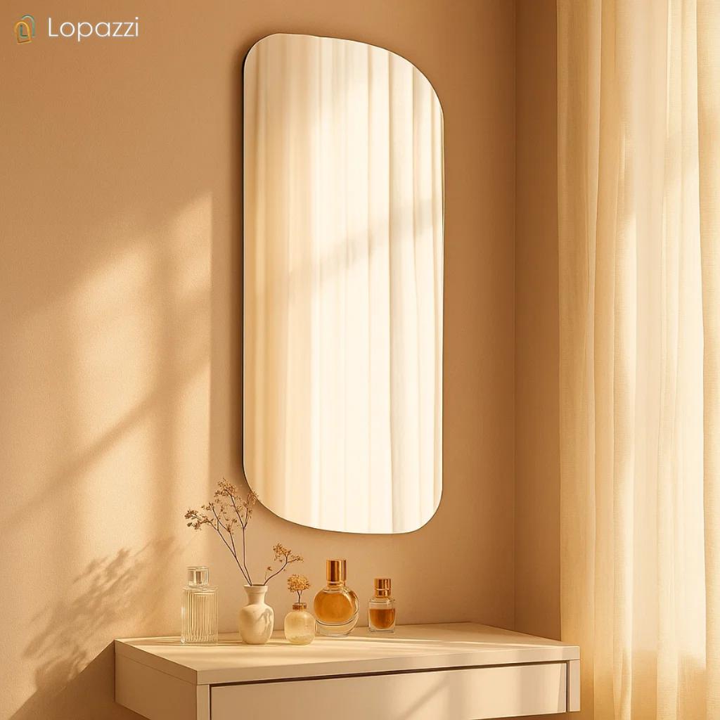 Espelho Vitta Corpo Inteiro Lopazzi Orgânico Polido Suporte 110x50cm Quarto Sala Hall Closet Lavabo em Oferta na Shopee