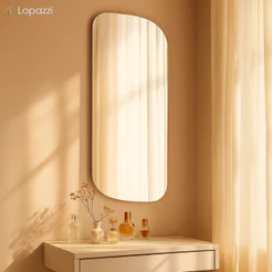 Espelho Vitta Corpo Inteiro Lopazzi Orgânico Polido Suporte 110x50cm Quarto Sala Hall Closet Lavabo