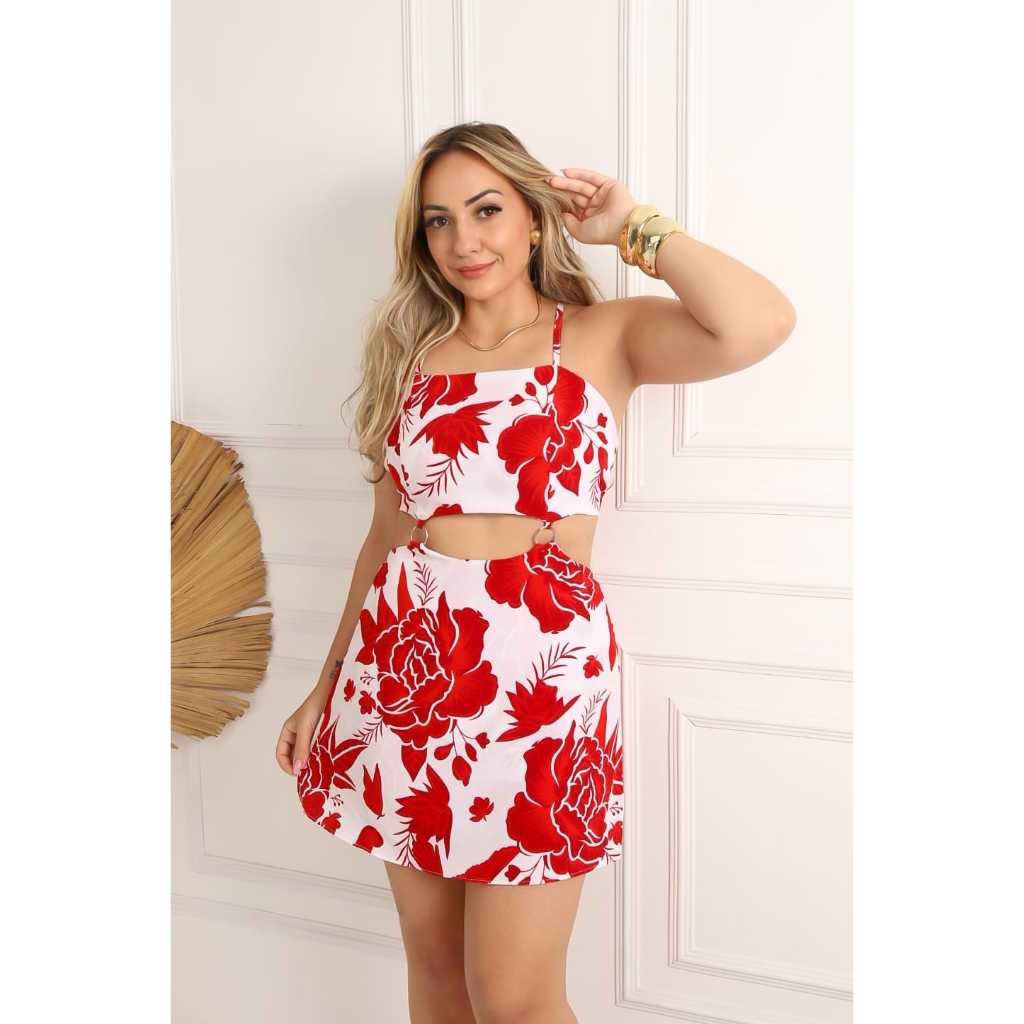 vestido macaquinho femenino floral