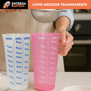 kit com 2 e 1 Copos Medidor de cozinha Graduado Dosador Receitas 500 Ml Não erre a medida das suas receitas em Oferta na Shopee