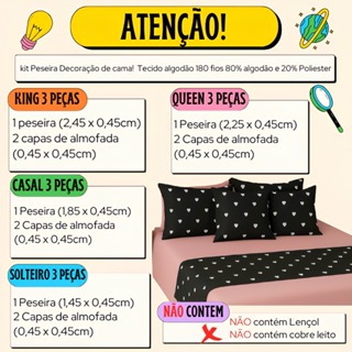 PESEIRA + 2 Capa de Almofada  DECORACAO DE CAMA P0STA KING QUEEM PADRAO ALGODAO QUARTO LUXO em Oferta na Shopee