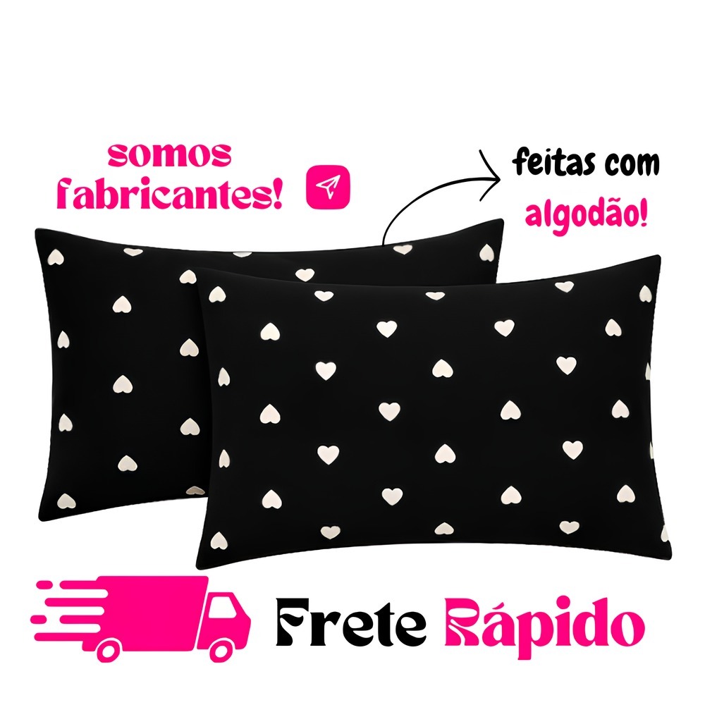 KIT 2 FRONHAS 70CM X 50 CM ZÍPER LUXO PERCAL ALGODAO 180 FIOS DECORACAO   DE CAMA QUARTO TRAVESSEIRO