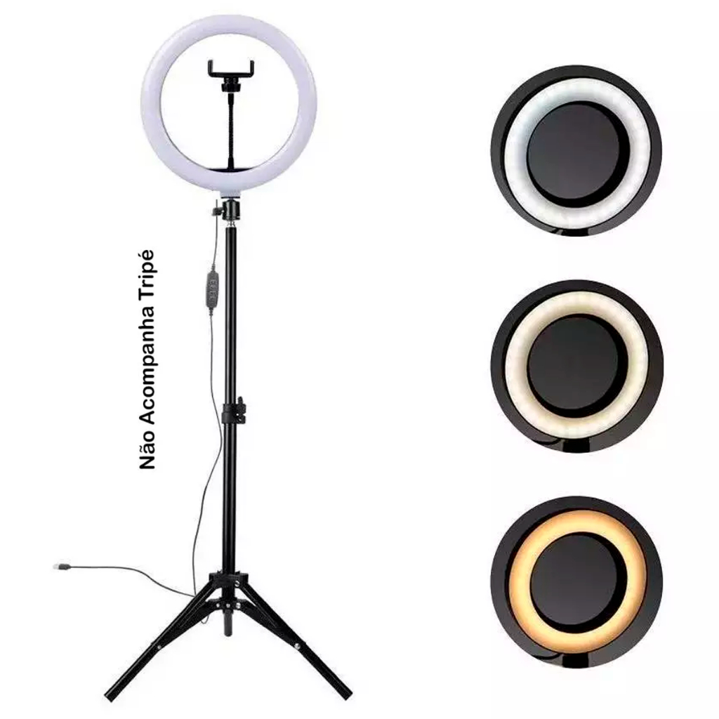 Iluminador Ring Ligth Ideal Para Gravar Videos Fotos Youtuber em Oferta na Shopee