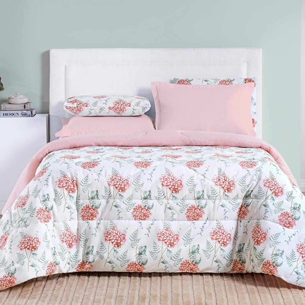 Edredom Avulso Queen, King OU Super King 200 Fios Percale Dupla Face Estampado Cotton Select