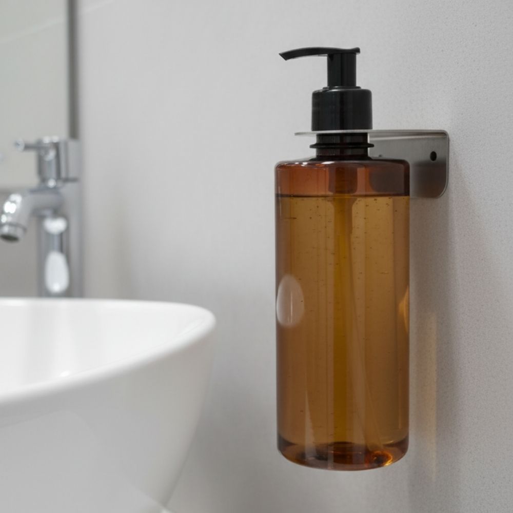 Suporte Parede Creme Sabonete Shampoo Banheiro Recepção Aço Inox 304 Com e Sem Frascos Dispenser em Oferta na Shopee