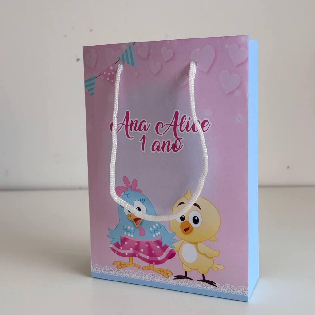 Sacolinha Personalizada Galinha Pintadinha Lembrancinha Festa Infantil Pegue e Monte