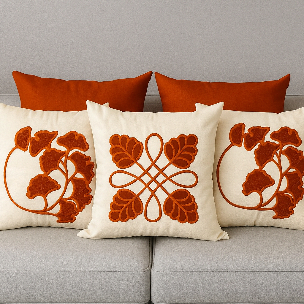 Kit 05 Capa de Almofada bordada Com zíper invisível suede em Oferta na Shopee