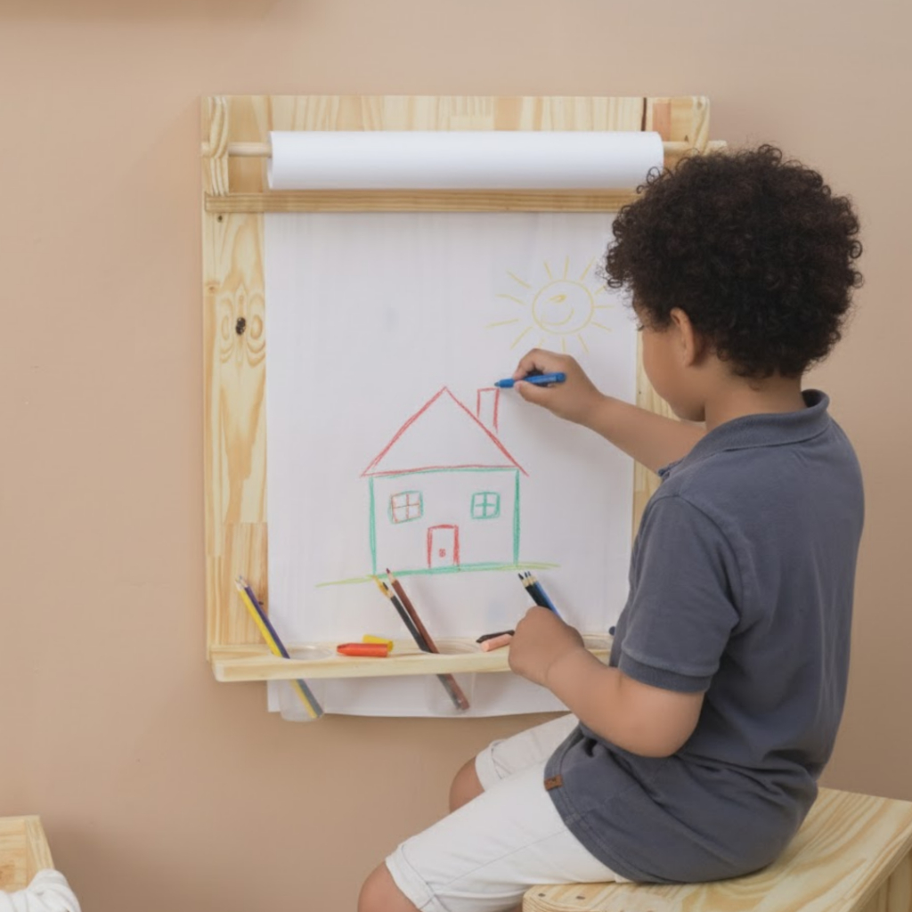 Painel Infantil Educativo Lousa Branca Criativa para Desenho e Pintura - Montessori