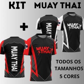 Kit 2 Camisetas Muay Thai Academia Dry Fit Premium Treino LUTA Artes Marciais Exercício Resistente