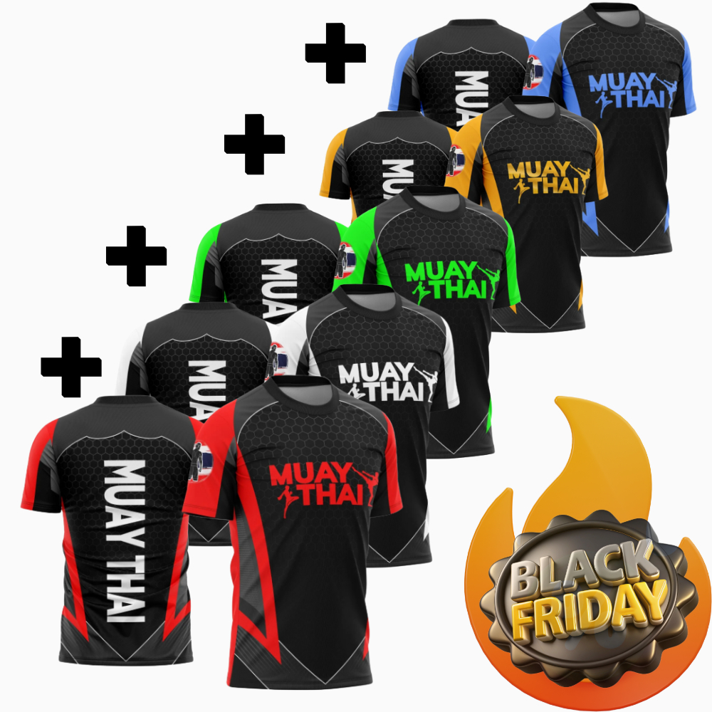 Kit 5 Camisetas Muay Thai | Dry Fit Premium | Várias Cores | Personalizada | Treino Academia