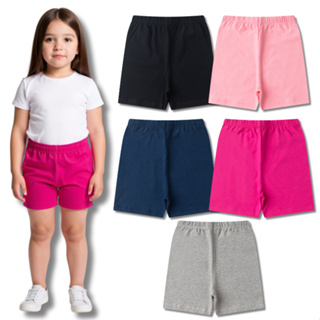 Kit Sortido Bermuda Ciclista Escolar Menina/Feminina Infantil e Juvenil do 4 ao 16 - Shorts Liso em Oferta na Shopee