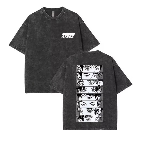 Camiseta KPOP ATEEZ | Estilo Coreano Idol | Look Jovem e Confortável