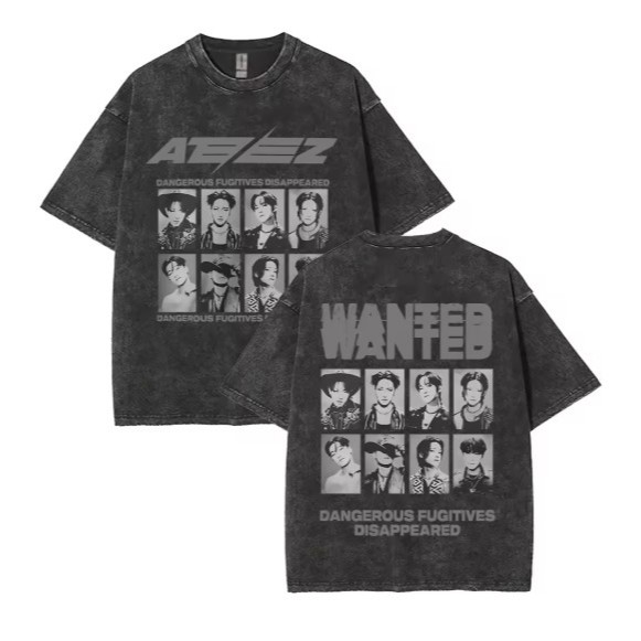 Camiseta ATEEZ KPOP Unissex | Moda Coreana Estilosa | Roupas de Fã Atiny em Oferta na Shopee