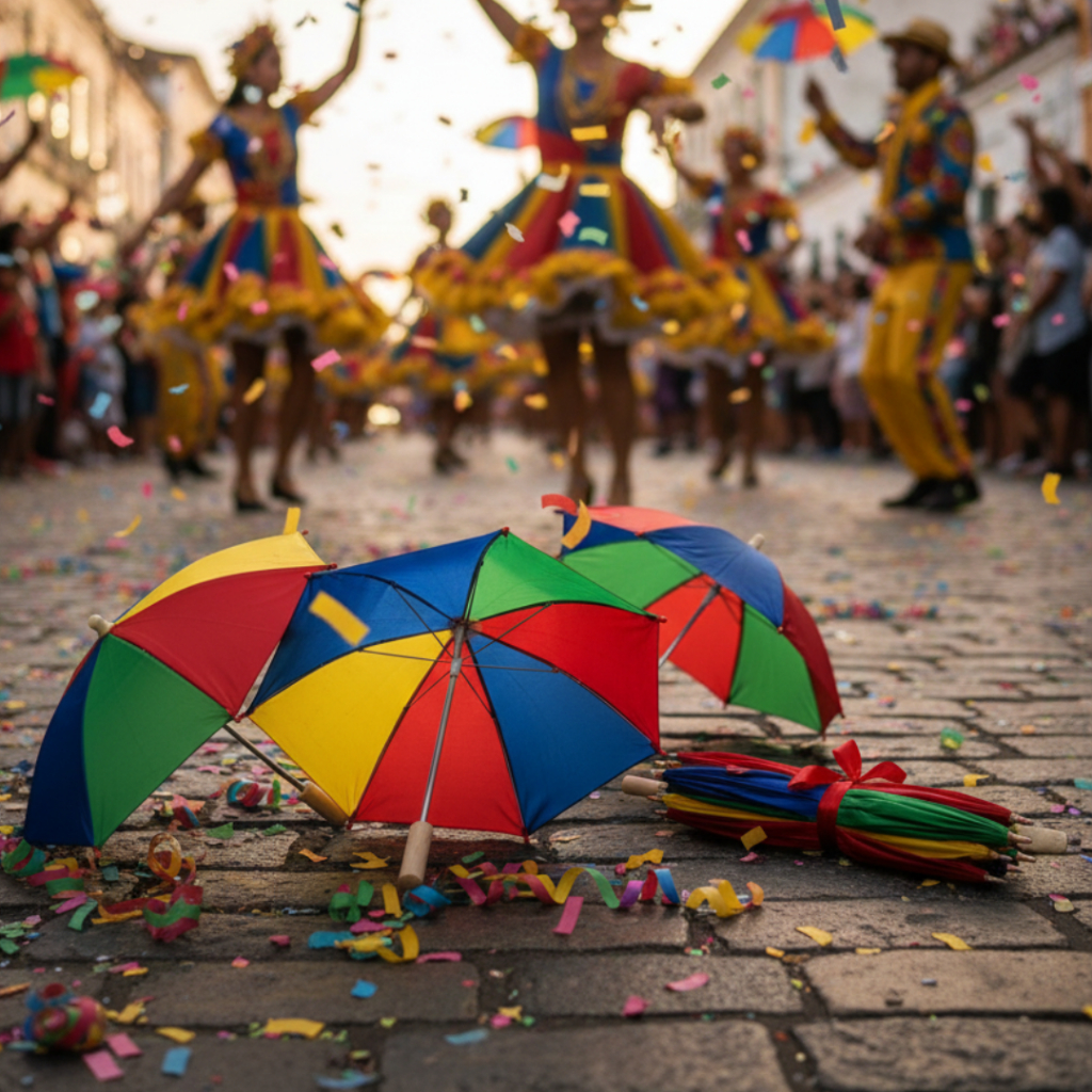 Mini Guarda Chuva Frevo Sombrinha Carnaval 1170 em Oferta na Shopee